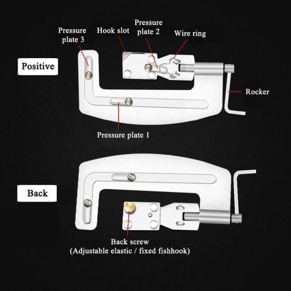 Fiskekrog Line Knuter Bærbar Semi Automatisk Fiske Krog Rustfrit Stål Hurtig Binding Tackle