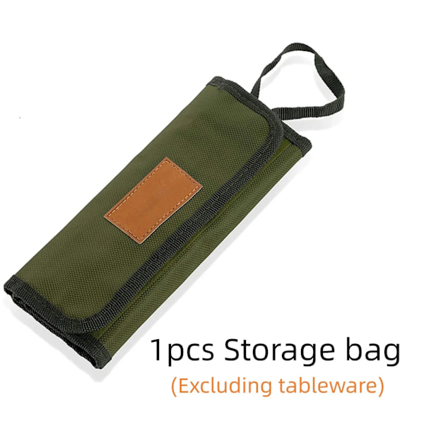 Utendørs Camping Bestikk Oppbevaring Veske Bærbar Roll Up Pouch Veske Bestikk Oppbevaring Vann Resistent Etuiet