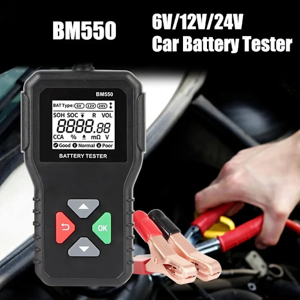 Batteri System Detect 100-2000 CCA Bil Batteri Værktøj 6V 12V 24V Bil Batteri Tester