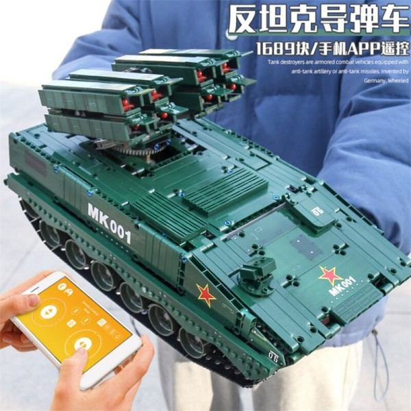 RC missil tank model bygning klodser teknisk fjernbetjening køretøj klodser legetøj