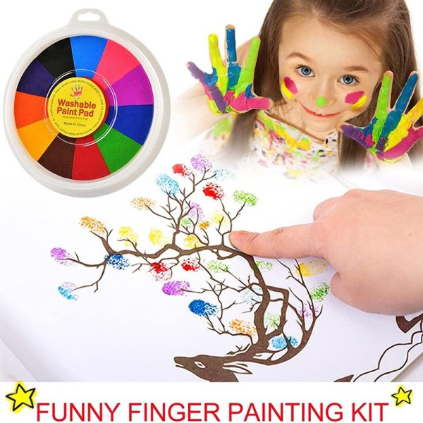 Creative Finger Maling Kit Morsomme maleri rekvisita Ikke-giftig Vaskbar Finger