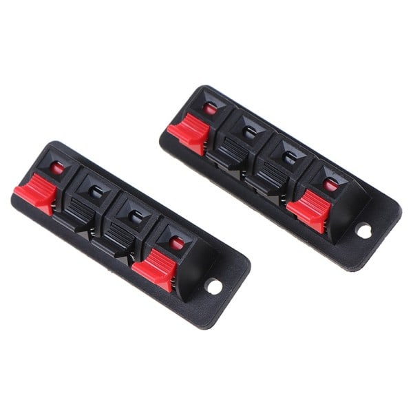 2 Pcs 4 Positioner Stik Terminal Push In Jack Fjeder Load Audio Speaker Terminals