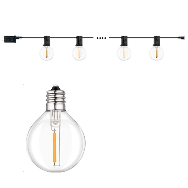 LED Ball String Lights Vanntett Utendørs Hage Garland String Lights