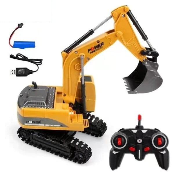 Elektrisk Mini Fjernkontroll Bulldoser 1:24 Legering Plast Engineering Bil Lastbil Dumper Kran Kjøretøy Leketøy