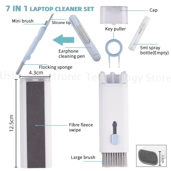 7-i-1 Dator tangentbord rengörare borste kit hörlurar rengöring penna