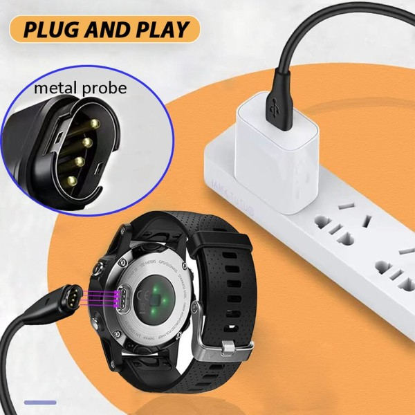 1M/3.3FT USB Opladning kabel Til Garmin Fenix 7 7S 7X 6 6S 6X 5 5X 5S Plus Vivoactive 3 Forerunner