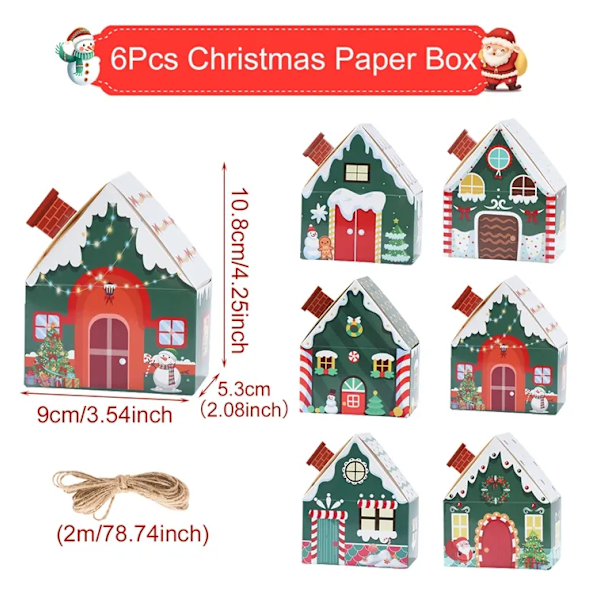 Jul godteri boks hus form gave bokser god jul pynt
