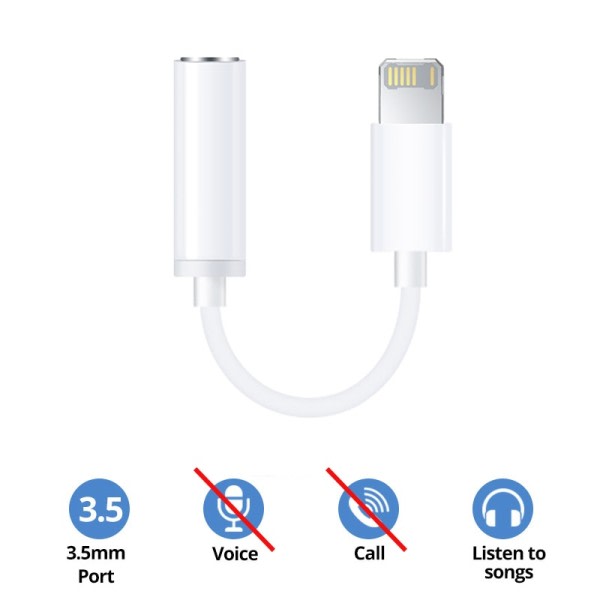 8 stift till 3,5 mm jack AUX kabel för iPhone 14 13 12 11 8 7 X iPad Pro hane till hona adapter hörlurar kontakt ljud  Splitter