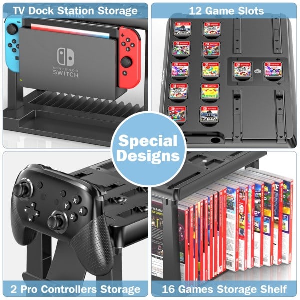 Laddare Pro Kontrollenhet Hållare Switch Spel Lagring Torn Switch OLED Laddning Dock Station