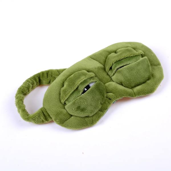 3D Sad Frog Sömnmask Naturlig Sömn Ögonskugga Täcke Skugga Ögon lapp