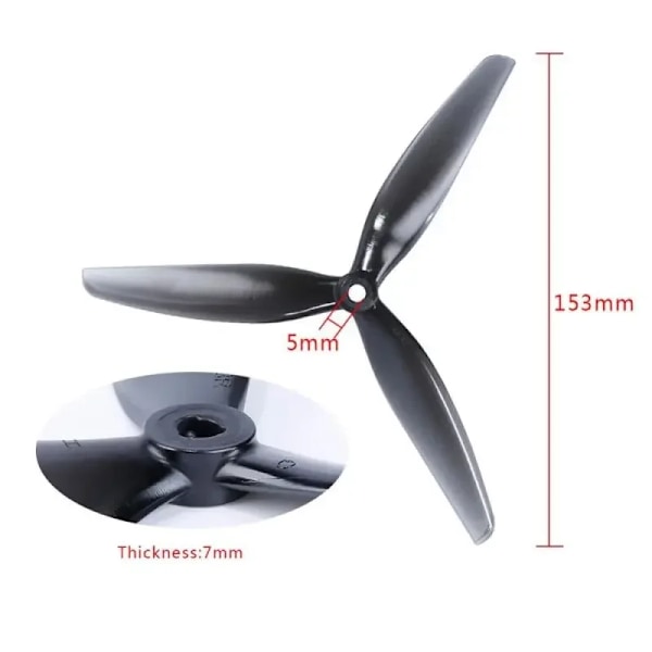 2 par HQprop HQ 7X4X3 7040 Propell 7*4 3-Blade Prop CW & CCW for RC FPV Freestyle 7tommers Long Range Drones DIY  Deler