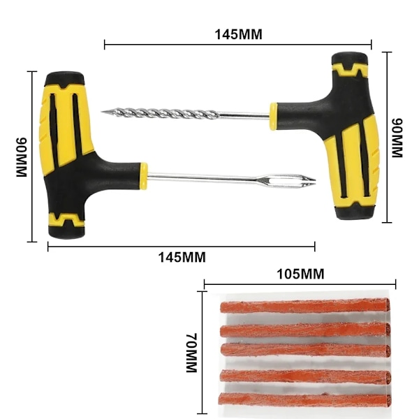 Auto Bike Tubeless Däck Däck Punktering Plug Garage Verktyg med gummi list