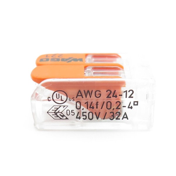 Origin  221-412 10PCS Installation Terminal Bolcks And Connector 2 Pin Compact Splicing Connector