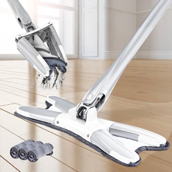 X-type flad gulv moppe med udskift klud hoveder 360 grader klem moppe