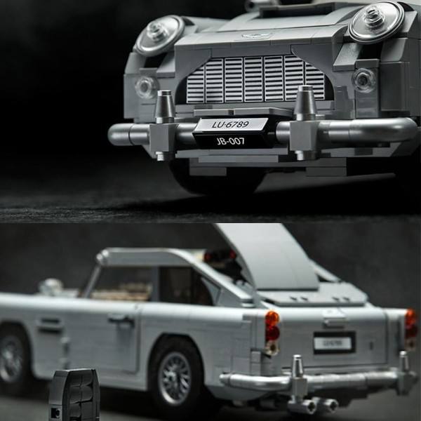 Tekninen James Bond DB5 Aston Martin Klassinen Auto rakennus lohkot lelut lapsille