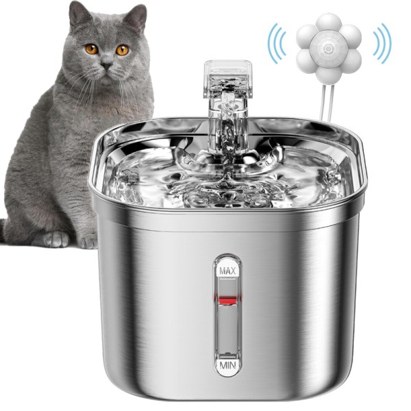 Rustfrit stål kat fontæne med vand mærke automatisk katte vand dispenser