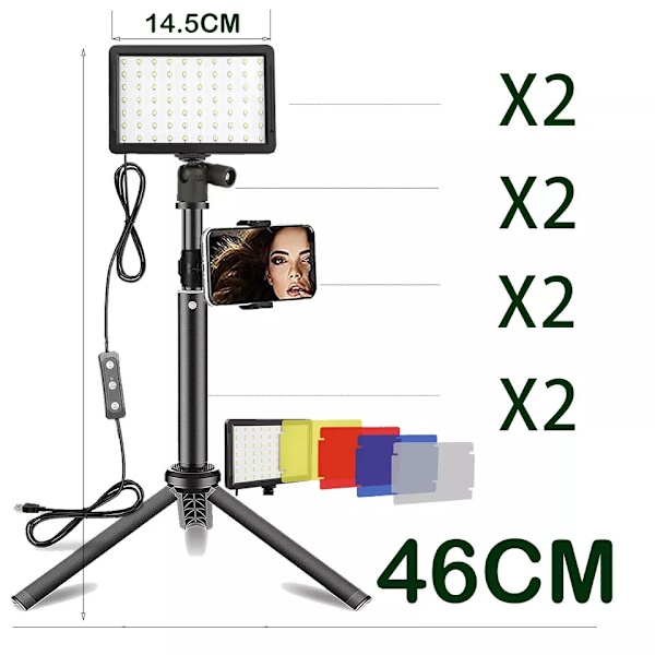 LED valokuvaus video valo paneeli valaistus valokuva studio lamppu sarja kuvaukseen suoraan suoraan Youbube jalustalla jalusta RGB suodattimet