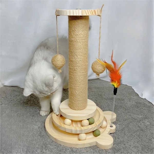 Husdjur Katt Leksaks katt skrapare Katt Svängskiva Rolig Katt Käpp Bolar
