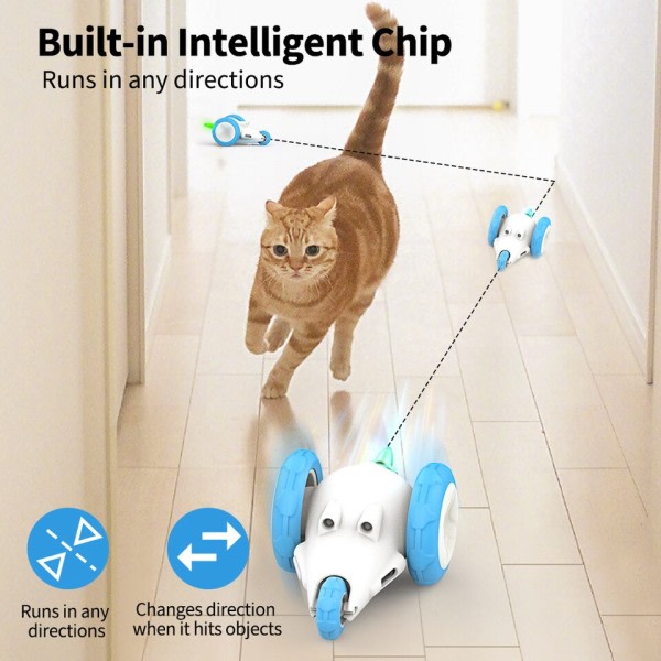 Smart Interaktiv Katteleker Oppladbar Elektrisk Sensor Selvbevegende Mus Leker for katter