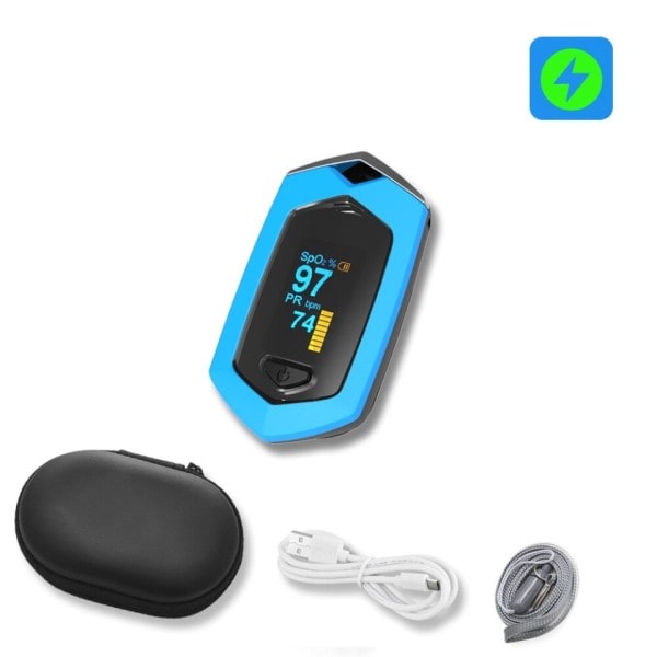 Medicinsk Genopladeligt Digital Fingerspids Puls Oximeter Blod Oxygen Saturation Meter