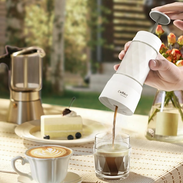 Bærbar kaffemaskine espresso maskine hånd presse kapsel kværnet kaffe brygger