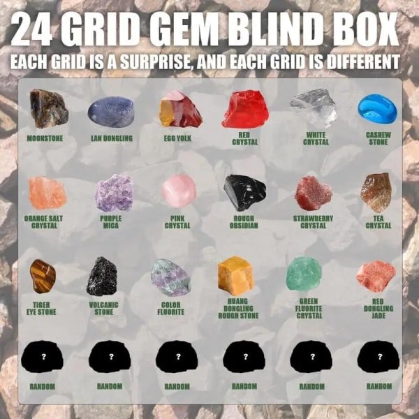 Jul Advent kalender Ädelsten samling Räkna ned till jul stenar mineraler fossiler advent kalender leksak gåvor