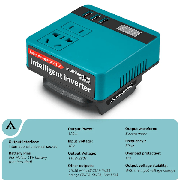 120W Ström växelriktare DC 18V Till 220V växelriktare adapter strömförsörjning växelriktare