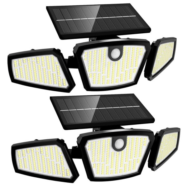 Vanntett Solar drevet Utendørs Lys Bevegelse Sensor 2000LM 350 LED