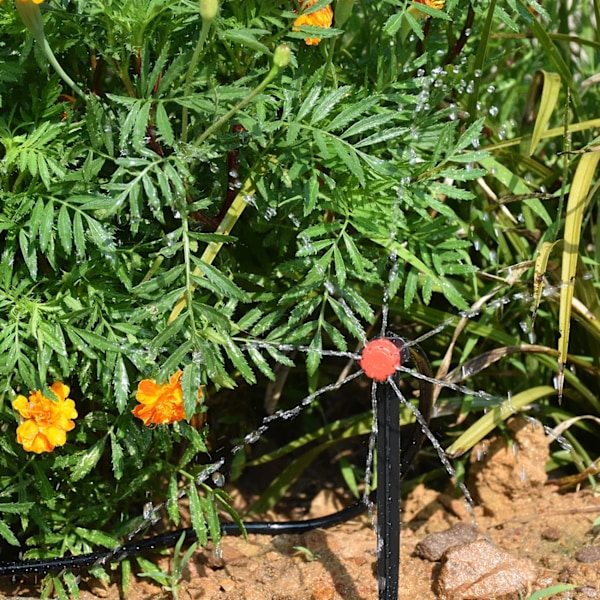 20 Meter och 24 Trädgård Dropp Bevattning Automatisk Vattning System Kit 1/4'' Munstycken för Bonsai kruka Växt Gräsmat Blomma Grönsak Växthus
