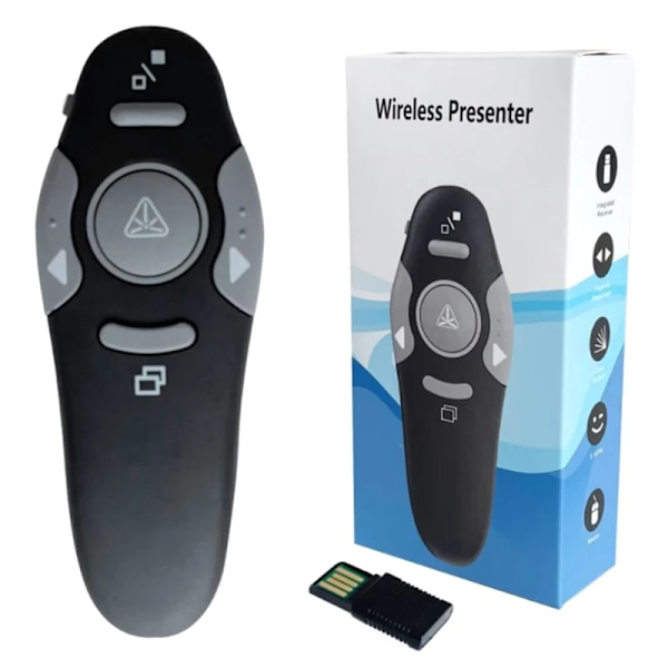 2,4 GHz Trådløs USB Powerpoint Presentasjon PPT Flip Penn Pointer Clicker Presenter med rødt lys