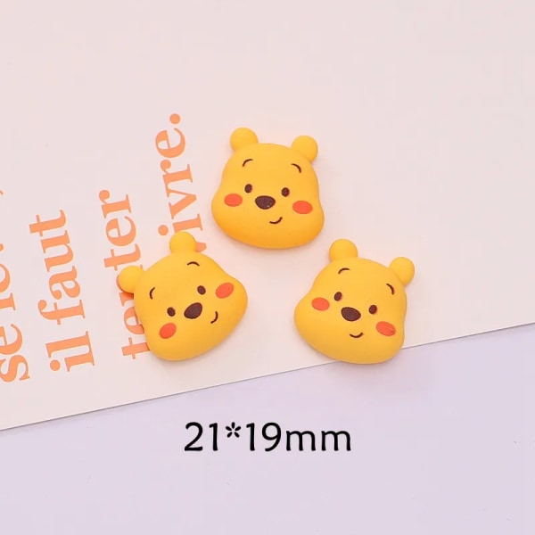 10 stykker Ny Disney Sød Tegnefilm Winnie Bear Serie Harpiks Cabochon Scrapbooking DIY Smykker Hårnål