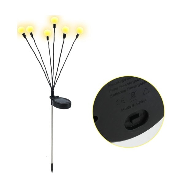 Aurinko LED Valo Ulkona vedenpitävä Puutarha Auringonvalo Powered Maisema Valot Firefly Puutarha Valot