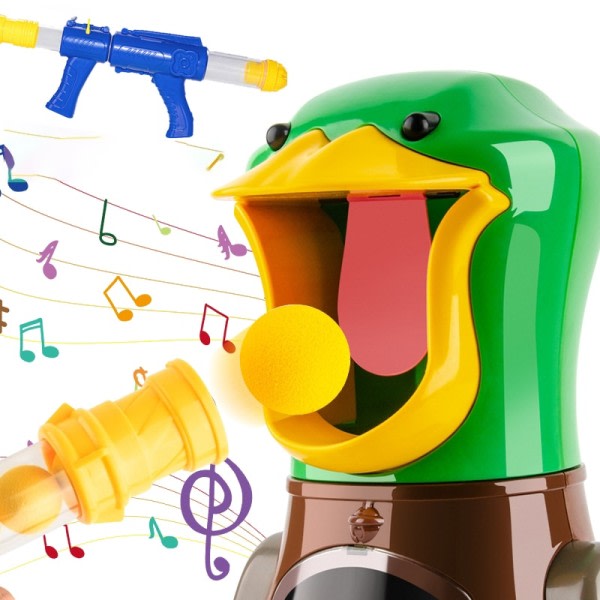Funny Air Powered Safety Soft Bullet Gun Hit Me Hungry Shooting Duck Electronic Game Target Bullet Leker