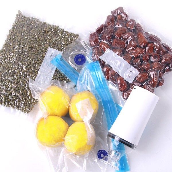 Gjenbrukbar Vacuum Mat Oppbevaring Glidelås poser Set Elektrisk Håndholdt Vacuum Sealer