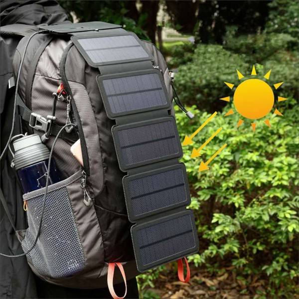 Fällbar Utomhus Solar Panel Laddare Bärbar 5V 2.1A USB Utgång Enheter Camp Vandring Ryggsäck