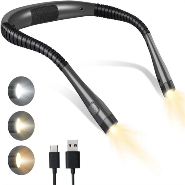 LED Hals Läs Ljus Nyhet Flexibel Handsfree Bok Lätt Hantera Läs Lampa