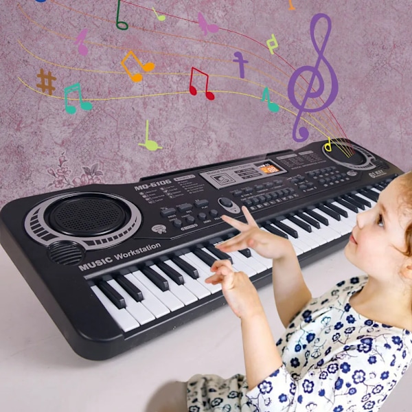 Elektronisk Piano Keyboard Bærbart 61 Keys Orgel med Mikrofon Utdanning Leker