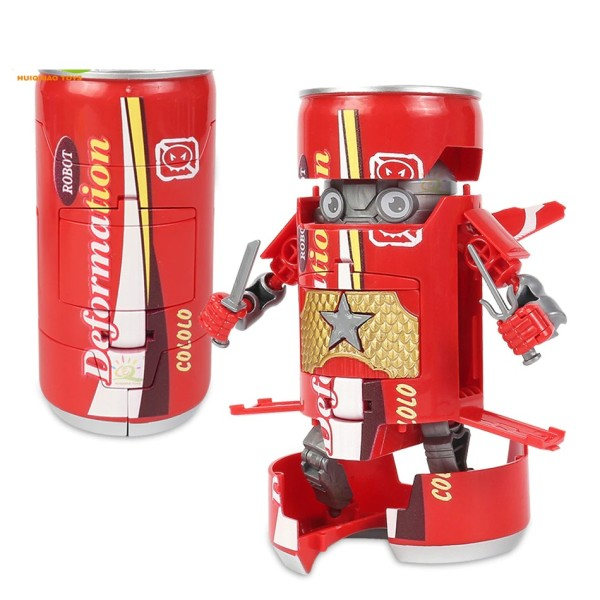 Transformation Sodavand Dåse Robot Deformation Action Figurer Klassisk Deformeret Legetøj
