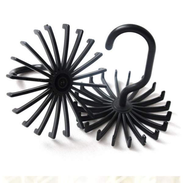20 Claw 360 Degree Svart Slips Rack Plast Multifunktionell Roterande Rack Scarf Bälte Smycken Samling Rack