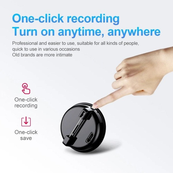 Mini Digital Voice Optager Mikro Broche Lyd Optager Professionel Lang Distance Stemme Optagelse