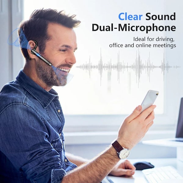 Trådlösa Hörlurar Med Mikrofon Bluetooth Headset
