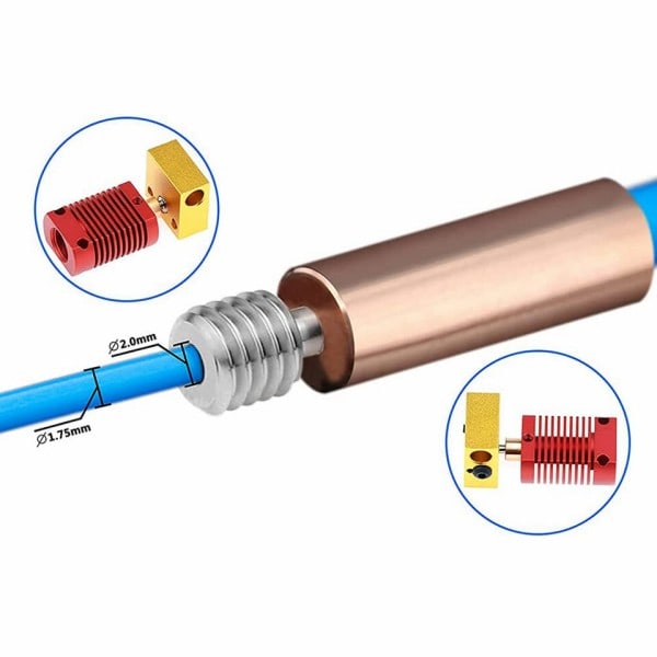 All Metal Bimetal Heatbreak Kopper Titanium TC4 Hals Hög Temperature for Creality 3D Printer