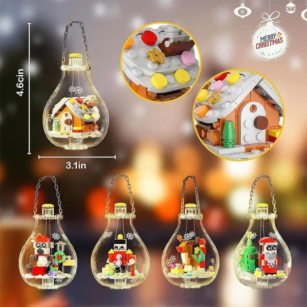 Jul Ljus Glödlampa Byggkloss Set LED Ljus Kit Till Jul Skapare present Byggklossar Klossar Leksaker