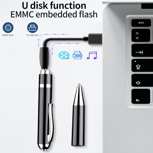 128 GB Digital Aktiveret Pen Voice Optager Mini Professionel Lyd Optag Støj Reducer Lyd Diktafon MP3 afspiller