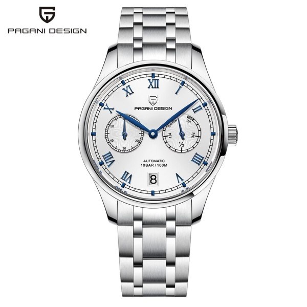 Romerska siffror Pilot Mekaniska Klockor Sapphire Glas Energi Lagring Automatisk Klocka