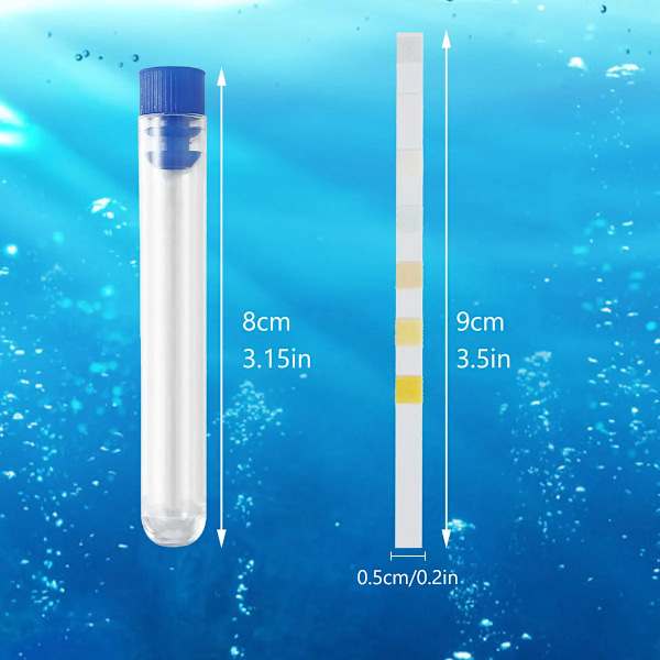 100 bitar Akvarium Test Strips Vatten Kvalitet Test Strip 7in1 Fisk Tank Test Kit