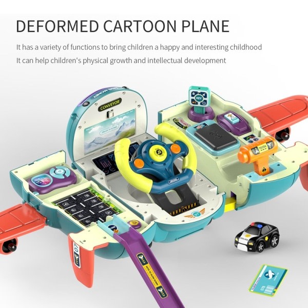 Multifunksjon Fly Leke Baby Deformasjon Leke Barn Tidlig Pedagogisk Multifunksjonell Bil Kjøring Simulering Leke med Musikk