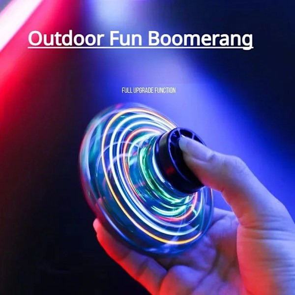 Kreativt Utomhus Kul Boomerang Fidget Spinner Hand Kontrollerad Mini Drone UFO Flygande Leksak 360 Degree Roterande Magic Flying Spinner
