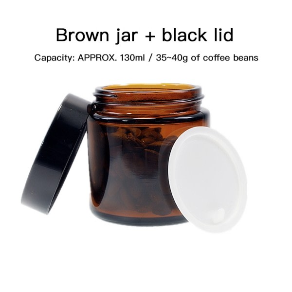 Bärbar glas burk 130 ml kaffe bönor förvaring tank kaffe kvarn kaffe pulver behållare