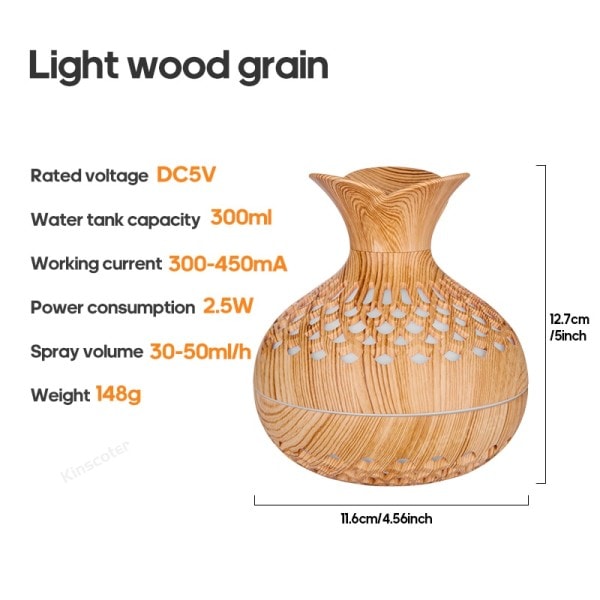 Tre Korn Luftfukter 300ml USB Aroma Diffuser Atomizer USB Husholdningsluftfukter